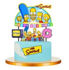 THE SIMPSONS GIFT BOX CAKE TOPPER CUPCAKE BALLOON BANNER SUPPLIES DECORATIONS