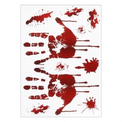 Horror Bloodstain Wall Sticker Handprint Footprint Blood Skull Window Sticker