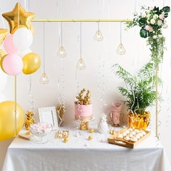 Tabletop Rod Stand Arch Over Table Decoration Metal Frame For Wedding Party DIY