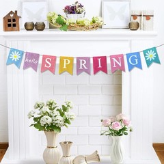 DONCIDAY Hello Spring Banner,Pre-assembled 6 inches x 8 inches, Banner
