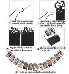 8×10 Graduation Photo Banner for Decorations 8X10, Black(8×10 In)