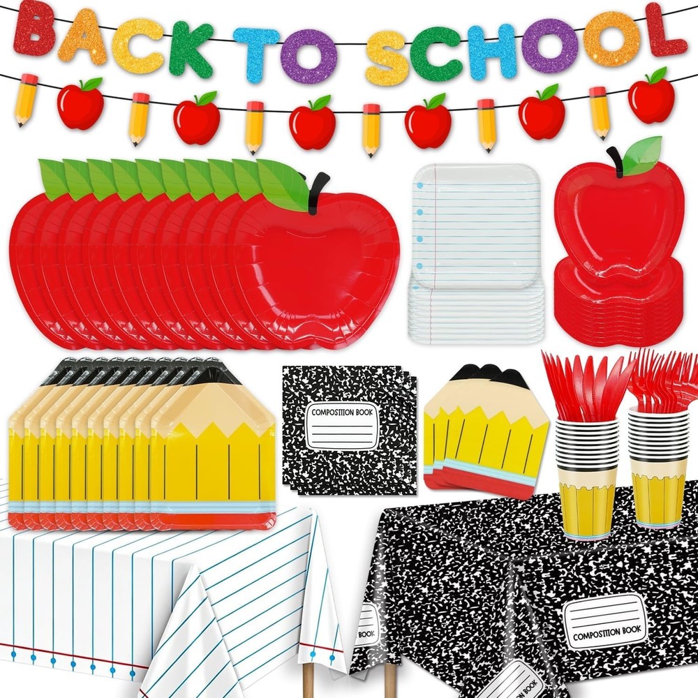 Back to School Decorations Party & Tableware Set NEW