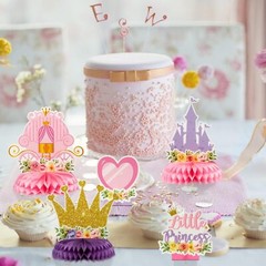 12pcs Floral Princess Party Honeycomb Centerpieces Princess Theme Party Decorati