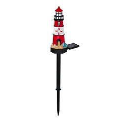 Resin Solar Lighthouse Light LED Waterproof for Outdoor Garden Decoration