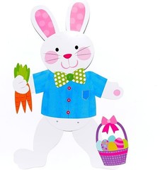 Amscan Easter Rabbit Jointed Cutout, 35″, Multicolor