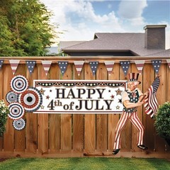 Jointed 4th of July 6 foot Uncle Sam 66″ Paper Patriotic Wall Party Decorations