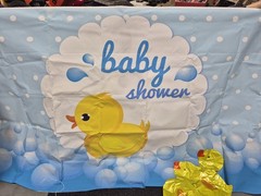 Baby Shower Decorations – 3×6 Banner, Ceiling Hangers, Balloons, Rubber Duckies