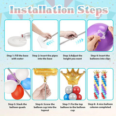 Balloon Column Stand for Floor Set of 2, Adjustable Balloon Arch Stand Balloon T