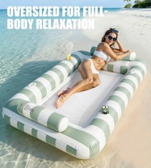 85″ X 53″ Extra Large 2-Person Tanning Pool Float Inflatable with Cooling Mesh