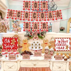 Hot Cocoa Bar Decoration Kit, Gingerbread Man Theme Multicolour
