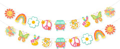 Five Is a Vibe Banner, Girl’S Five Birthday Decor, Daisy Hippie Groovy 5Th Birth