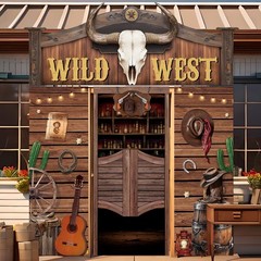 4Pcs Western Cowboy Door Decorations Rustic Wooden Barn House Door Cover West…
