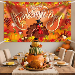 Large Happy Thanksgiving Banner Decorations – 72×44 Inch Thanksgiving Sign Outdo