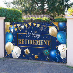 Retirement Party Decorations, Extra Large Fabric Retire Sign Banner Photo Booth
