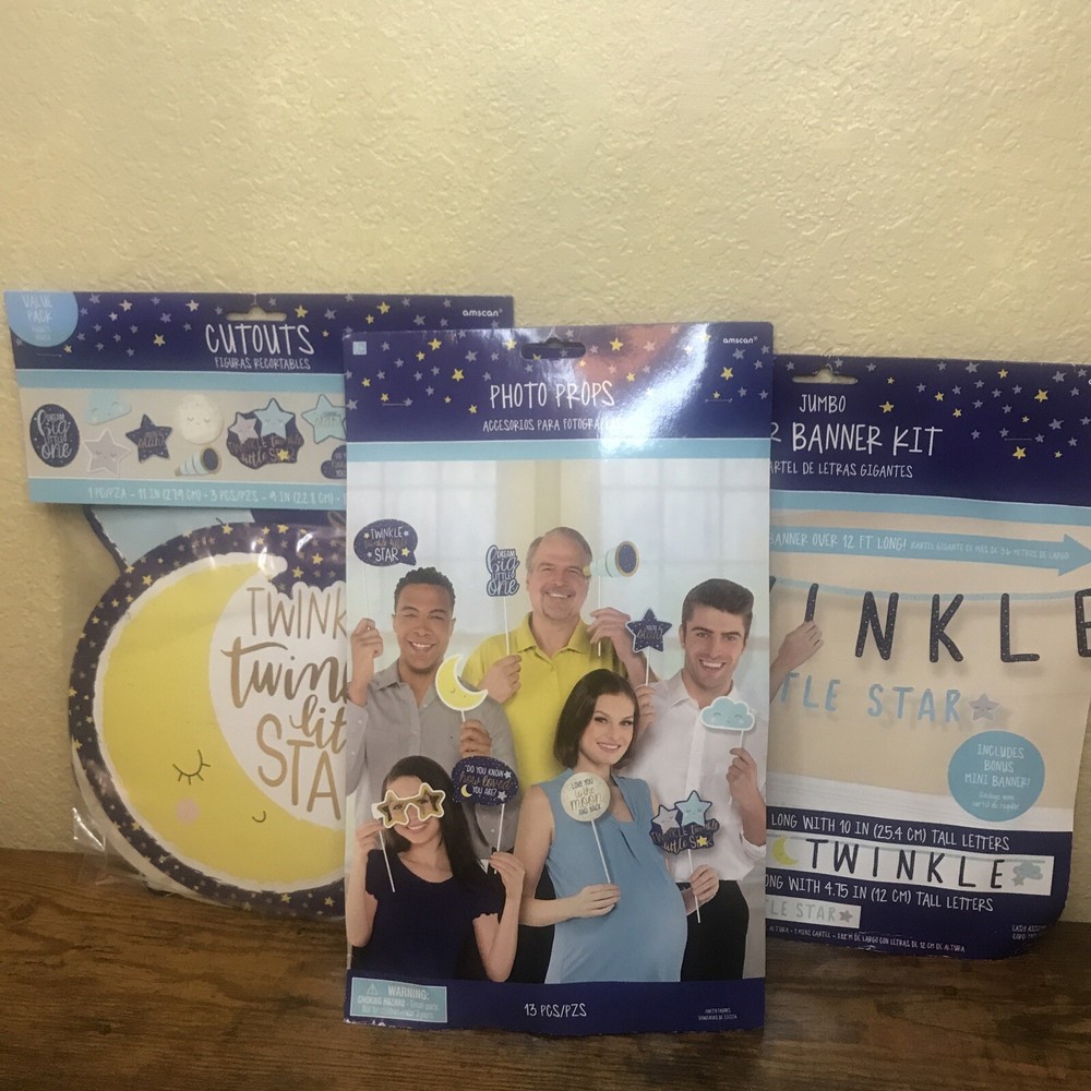 TWINKLE TWINKLE LITTLE STAR PARTY THEME BABY SHOWER, BABY ANNOUNCEMENT ~ BUNDLE