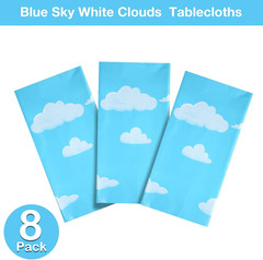 Tatuo 8 Pieces Blue Sky White Clouds Birthday Party Supplies Cartoon Story Table