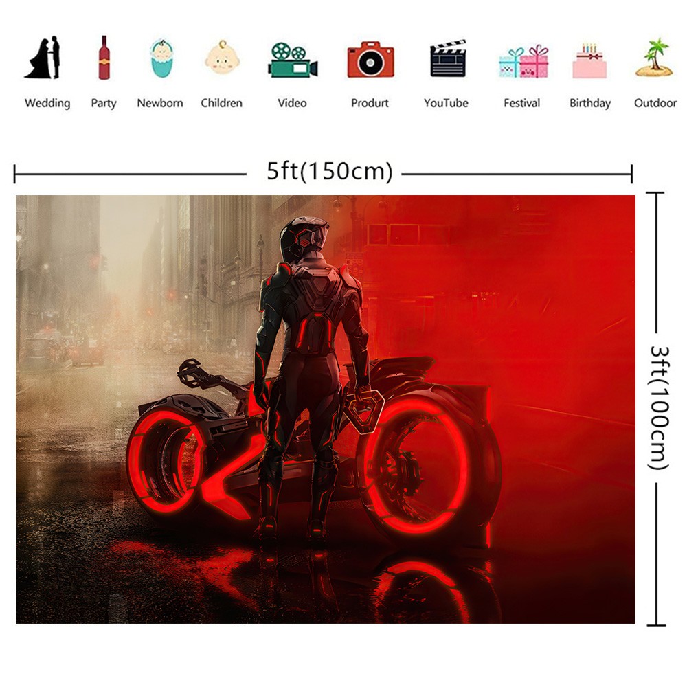 Tron Ares Party Supplies Backdrop Banner Background Vinyl Birthday Gift