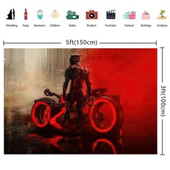 Tron Ares Party Supplies Backdrop Banner Background Vinyl Birthday Gift