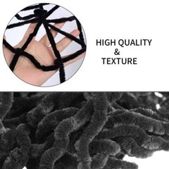 Giant 10Ft Halloween Horror Rope Spider Web Outdoor Decor Black White Party Prop