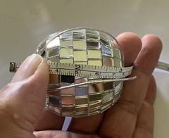 Mirror Disco Ball Silver Hanging Party Disco Ball In Car , Suv . New Condition