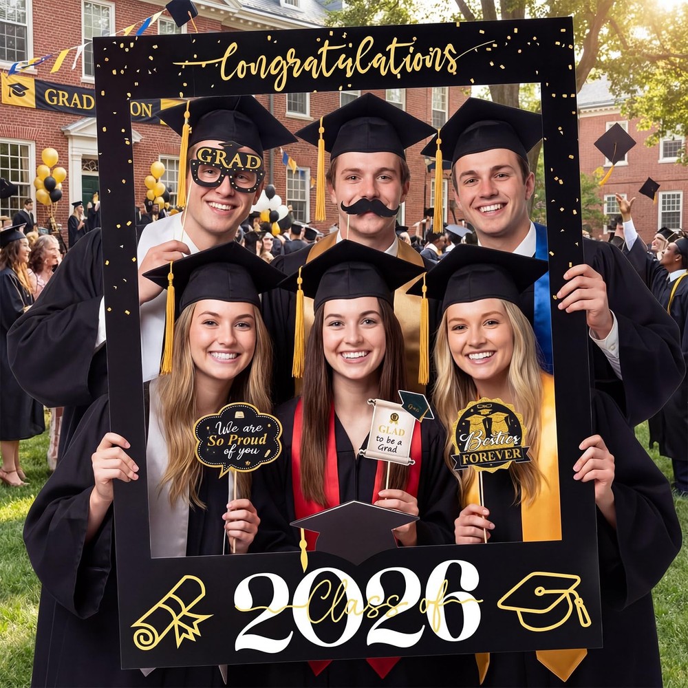 33 x 25 Inch Graduation Photo Booth Props – Large Graduation Photo Prop Frame…