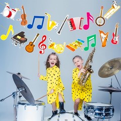 2pcs Music Party Banners Musical Birthday Party Decorations Music Notes Instr…