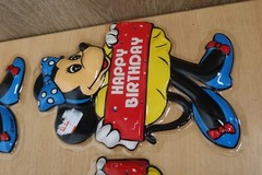 Vintage Disney Minnie Mouse Plastic Happy Birthday Party Wall Decorations 3D x10