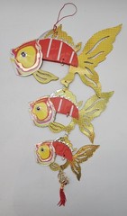Chinese New Year Lantern Decorations PAIR ~ Fish Lanterns & Pineapple LARGE