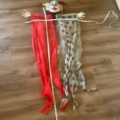 Halloween Scary Clown Hanging Decor Poseable Arms Halloween Props Door Wall #B