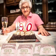 40PCS 90th birthday napkins Rose Gold 90th birthday party decorations Vintage 19