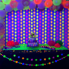 Mega-L Glow in the Dark Party Supplies, 2 Pack Neon Party Decorations 3.3 X 6.6