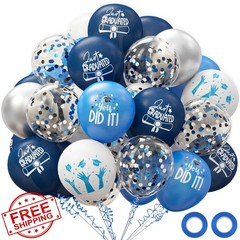 2026 Graduation Balloons 70 Pcs Blue White Grad Decor College High School