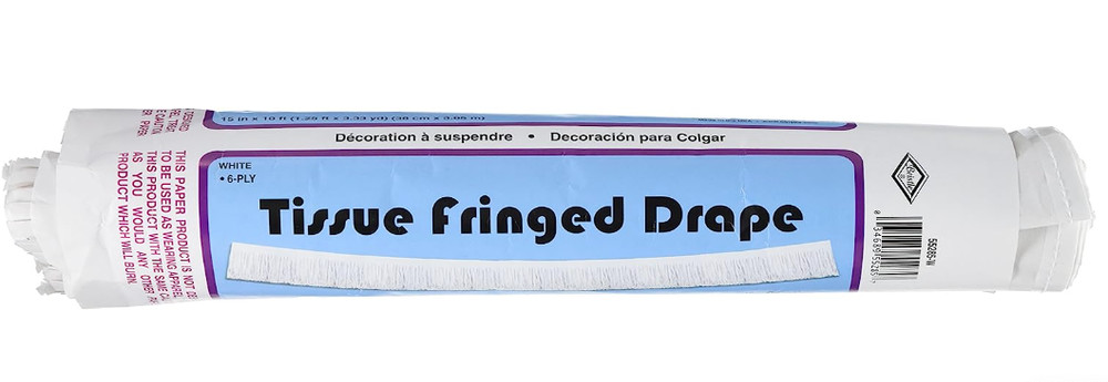 Beistle 15″ x 10′ 6-Ply Tissue Fringe Drape White 1pack Banner/Decoration