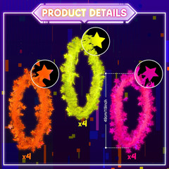 Mega-L 12 Pcs Glow in the Dark Party Necklace, Glow in the Dark Party Supplies,