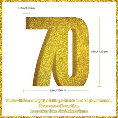 70th Birthday Decorations for Men and Women,Gold 70th Anniversary Decorations