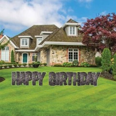 VictoryStore Black Sparkle EZ Happy Birthday Display, Black Glitter Decor 19867