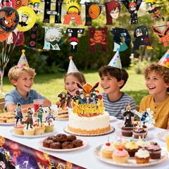 Naruto Party Decorations Naruto Birthday Balloons Banner Cake Toppers Tablecloth