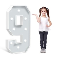 3 Feet Tall Marquee Light Up Numbers Pre-cut Foam Board Number 9 3ft White