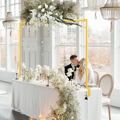 Elegant Adjustable Gold Over the Table Rod Stand Hanging Balloon Arch Decoration