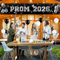 36 Pcs Graduation Prom Banner Decorations for Party 2026, Prom 2026 Congrats Gra