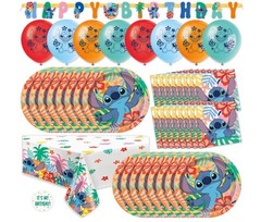 Lilo and Stitch Birthday Party Decorations for 16 | Banner, Tablecloth,…
