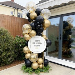 60pcs Black and Gold Confetti Balloons, 12 Inch Metallic Gold & Black Latex P…