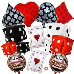 Dice and Poker Cards Casino Balloons Decorations, 14 Pcs Large Dice Casino Th…