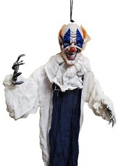 (2) Halloween Hanging Clowns Spooky Grim Reaper Skeleton Garden Decor 34″