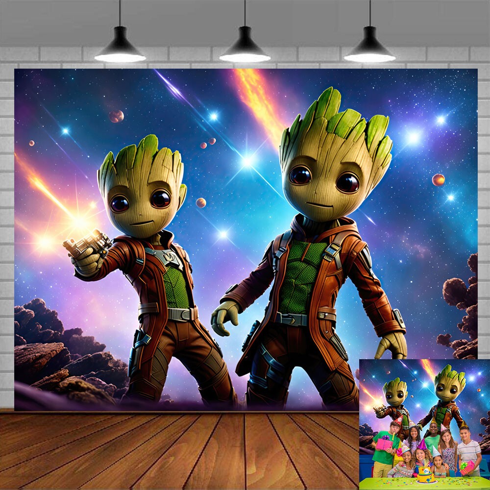 Popular cartoon characters Backdrop Banner Birthday Party Background Decorations