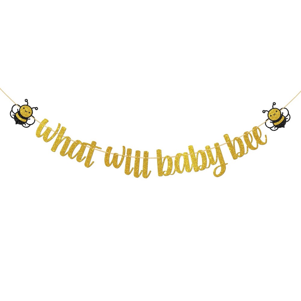 What Will Baby Bee Banner Bumble Bee Themed Baby Shower Gender Reveal Party D…