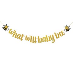 What Will Baby Bee Banner Bumble Bee Themed Baby Shower Gender Reveal Party D…