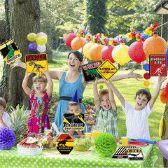 9 Pack Dinosaur Birthday Signs Jurassic Crossing Wall Decor Kids Party Props Set