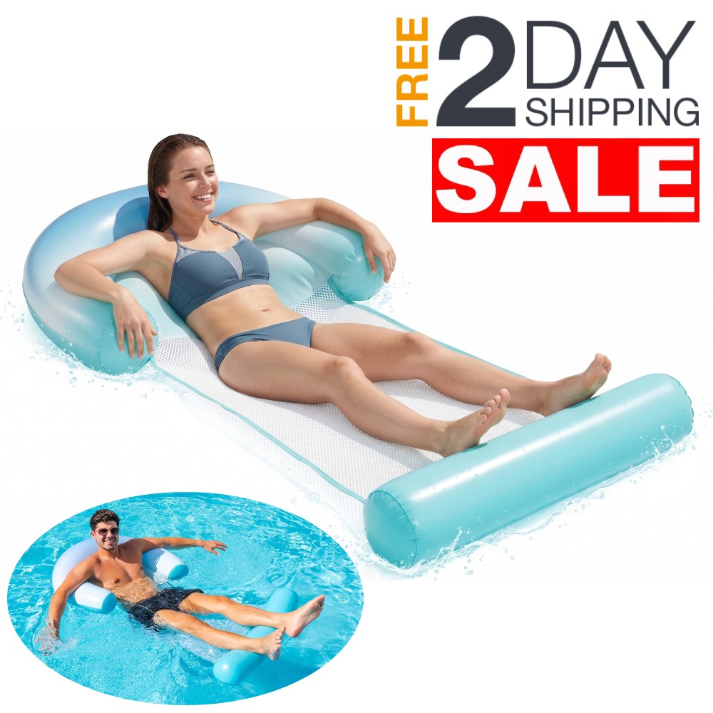 Sun Chair Pool Float For Adults Tanning Inflatable Lounger Beach River Lake Raft