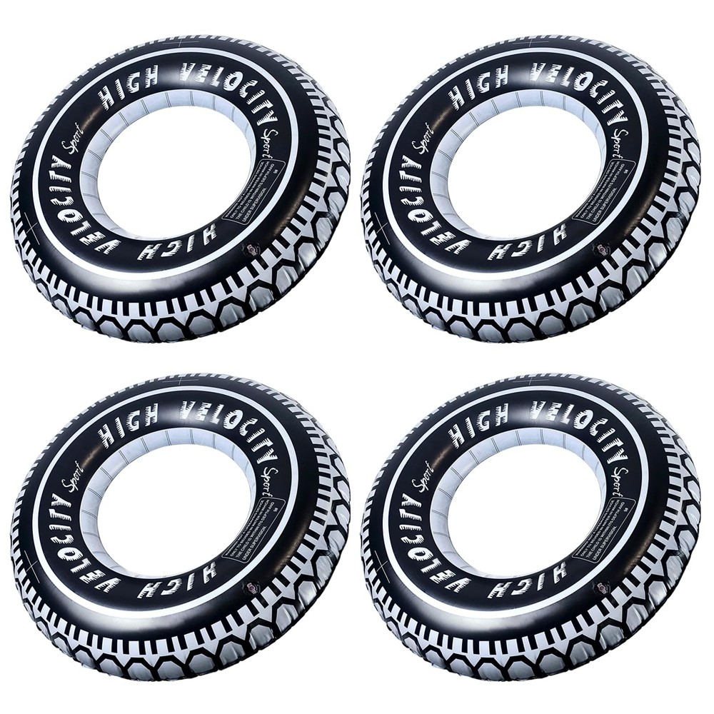 4 Pack Inflatable Tire Pool Float for Adults Inflatable 36″ Giant Tire Tubes …